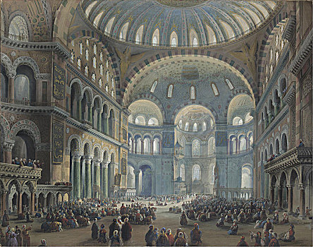 室内,圣索菲亚教堂,君士坦丁堡,艺术家
