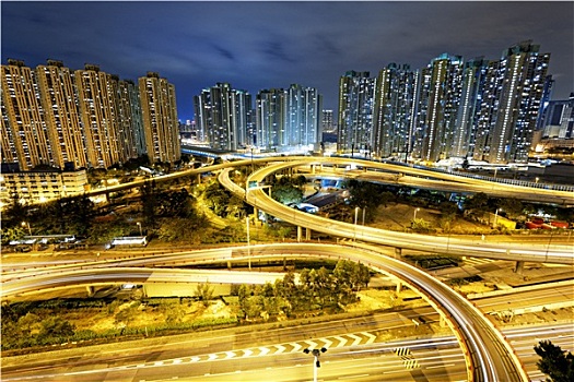 香港,交通,夜晚