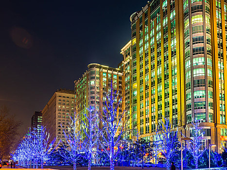 北京东长安街东单地标建筑夜景