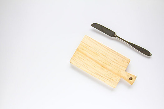 木质,案板,刀,白色背景,背景