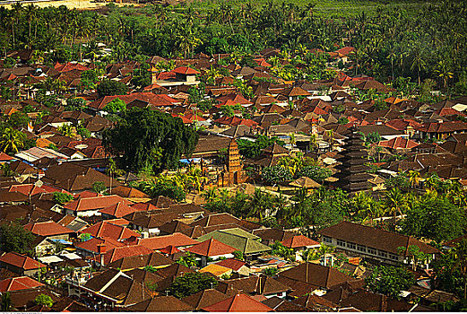 航拍,建筑,庙宇,巴厘岛,印度尼西亚