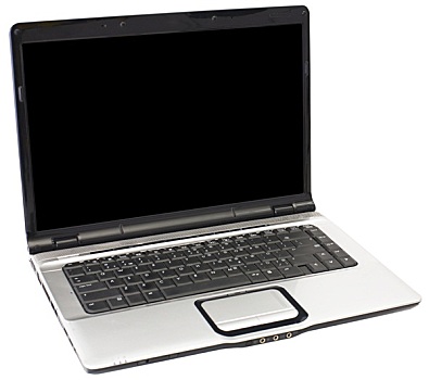 银,笔记本电脑,白色背景