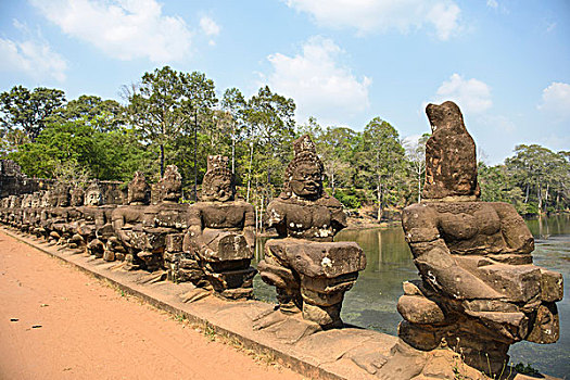 雕塑,吴哥窟,收获,柬埔寨