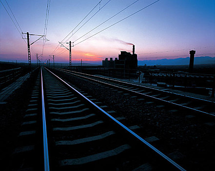 铁路,轨道,黃昏