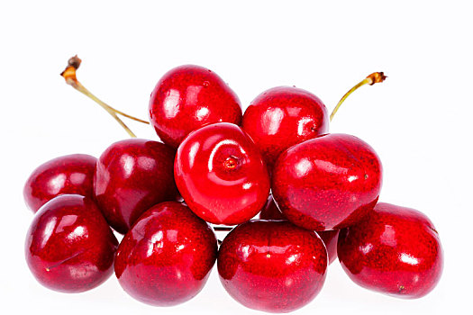 堆积,水果,红色,樱桃,隔绝,白色背景,背景