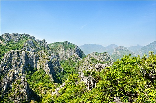 风景,上面,石头,山