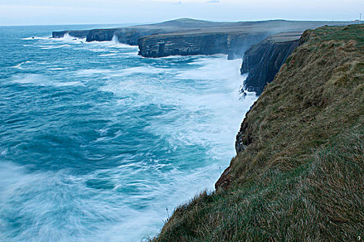 悬崖,海岸线,克雷尔县,爱尔兰