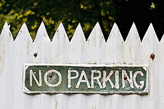 禁止停车,标识,锡,栅栏,科克郡,爱尔兰