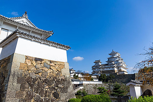 传统,日本,姬路城堡,阳光