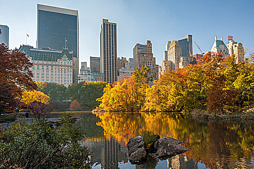 美国纽约中央公园秋天景色