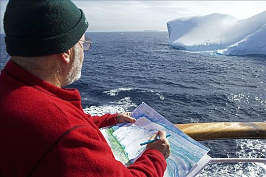 南极,南极海峡,航行,声音,冰山,小路,澳大利亚,艺术家,场景