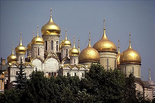 圣母报喜大教堂,圣母升天大教堂,克里姆林宫,莫斯科,俄罗斯
