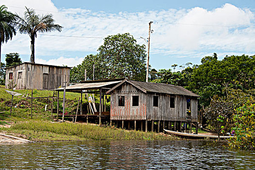 巴西,亚马逊河,河,特色,家,大幅,尺寸