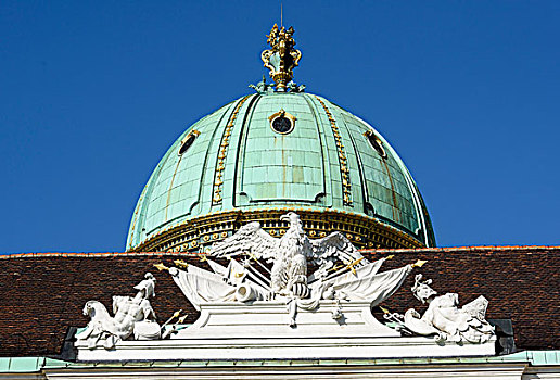 霍夫堡,宫殿,圆顶,门口,维也纳,奥地利,欧洲