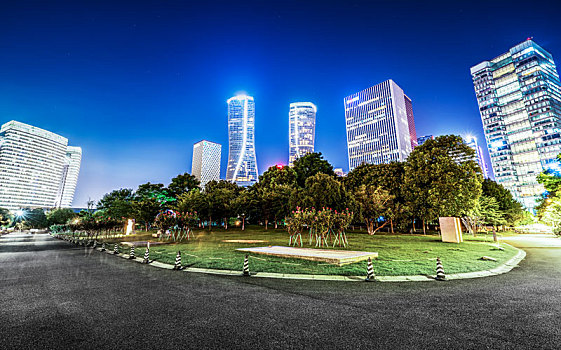 杭州建筑夜景和背景素材