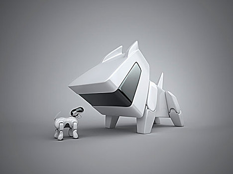 大小,機器人,狗