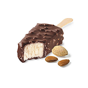 巧克力,遮盖,冰淇淋,甜食,杏仁,白色背景,多伦多,安大略省,加拿大