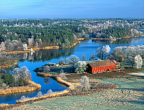 霜,风景,瑞典