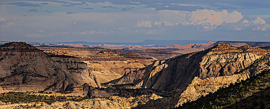 美国,犹他,俯视,漂石,峡谷,大阶梯-埃斯卡兰特国家保护区