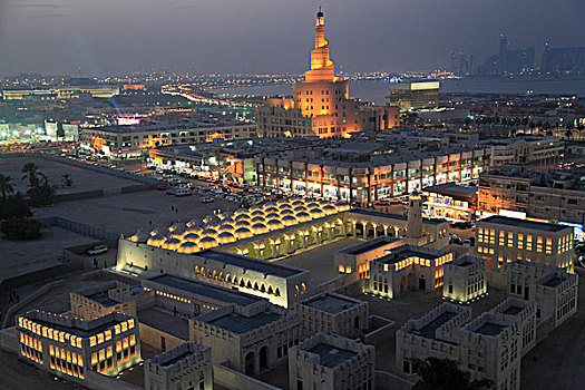 卡塔尔,多哈,清真寺,伊斯兰,中心