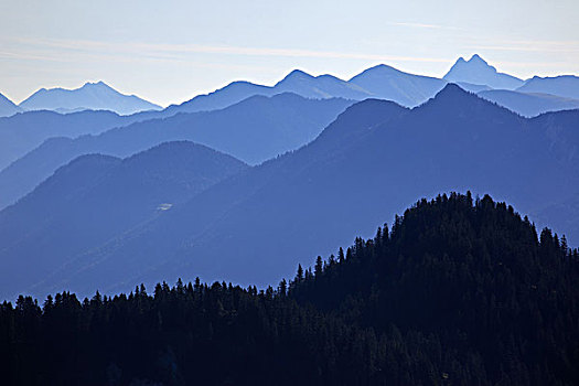 德国,巴伐利亚,上巴伐利亚,陆地,区域,高山,山麓,前景,后面