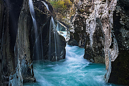 峡谷,索卡谷,特拉维夫,国家公园,斯洛文尼亚,欧洲