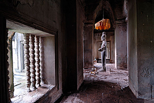 毗湿奴,雕塑,织锦,吴哥,寺院,庙宇,复杂,收获,柬埔寨,东南亚,亚洲