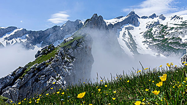 山峦,山脉,瑞士,欧洲