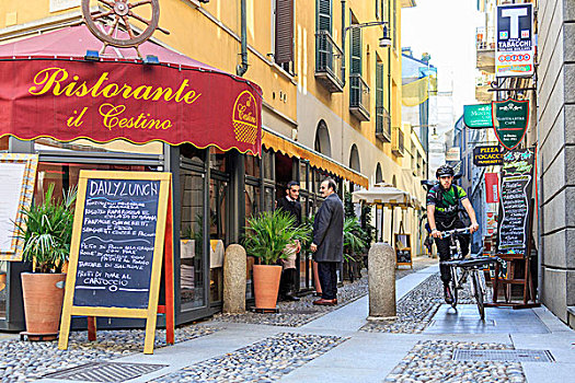 城市,自行车,快递员,递送,工作,老城,中心,米兰,伦巴第,意大利,欧洲