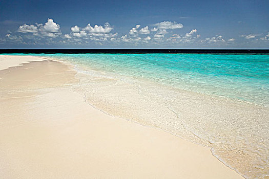 梦幻爱情海滩,泻湖,地平线,岛屿,南马累环礁,马尔代夫,群岛,亚洲,印度洋