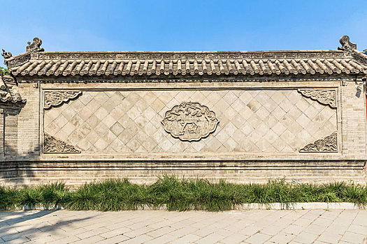 中式砖雕影壁墙,中国河南省安阳市天宁寺