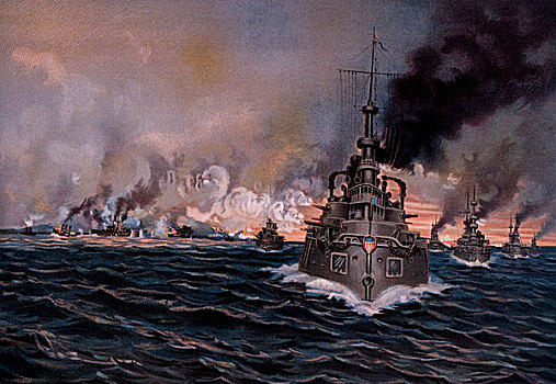 海战,圣地亚哥,湾,古巴,西班牙,美国,战争,1898年