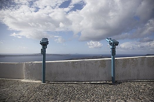 投币设备,双筒望远镜,锡拉岛,希腊