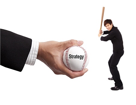 商务,策略,概念,手,商务人士,拿着,棒球