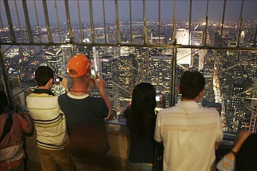 美国,纽约,游客,注视,帝国大厦