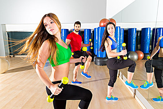 跳舞,有氧锻炼,人,群体,训练,健身,健身房,锻炼