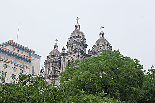 北京王府井商业街教堂