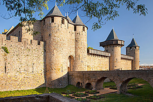 要塞,中世纪,城镇,卡尔卡松尼,朗格多克-鲁西永大区,法国