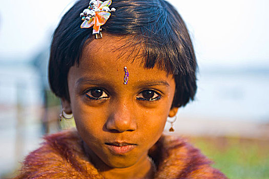 高兴,女孩,孟加拉,亚洲