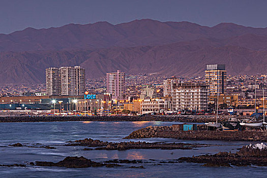 智利,安托法加斯塔,港口,风景,黄昏