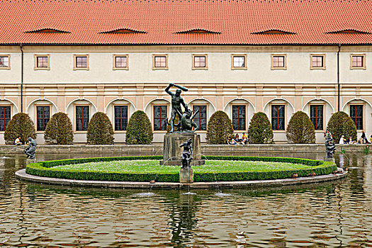 喷泉,沃伦斯坦,花园,布拉格,捷克共和国,欧洲