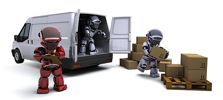 机器人,运输,盒子,装载