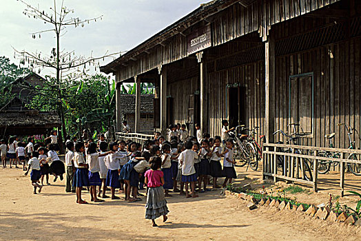 柬埔寨,收获,孩子,校园