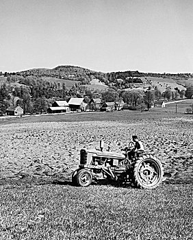 农民,耕作,土地,拖拉机,哈特福德,佛蒙特州,美国