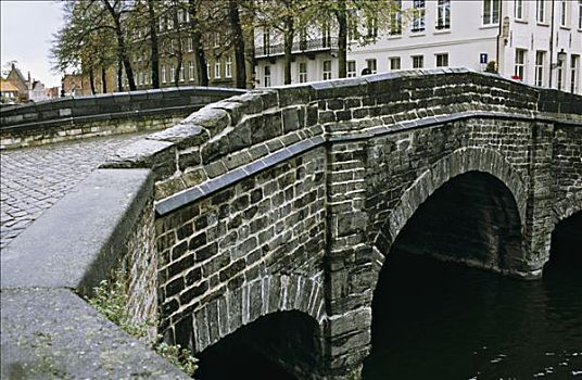 比利时,桥,上方,水道