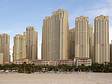 高层建筑,建筑,海滩,迪拜,阿联酋,中东