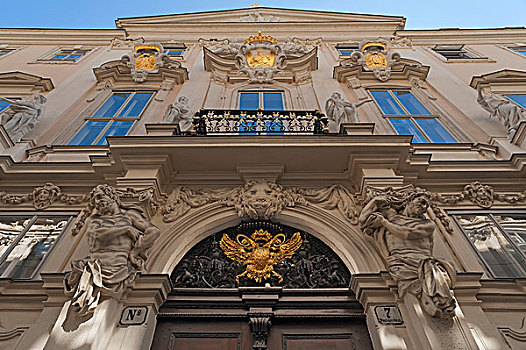 老市政厅,门口,建筑,早,18世纪,维也纳,奥地利,欧洲