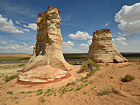 脚,侵蚀,怪岩柱,岩石构造,脱色,矿物质,纳瓦霍部落,预留,亚利桑那,美国