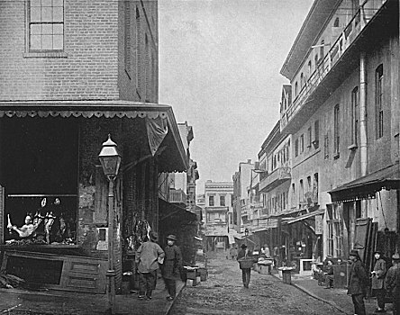 市场,唐人街,旧金山,19世纪,艺术家,未知