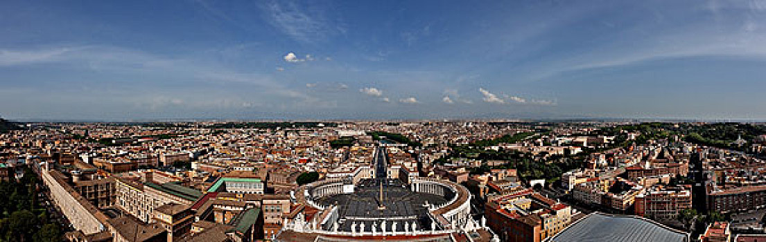 全景,圣彼得广场,罗马,意大利,夏天,风景,梵蒂冈,地点
